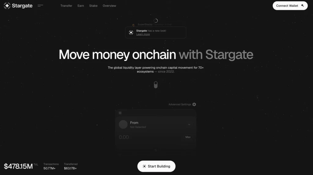 2. Stargate, lo mejor para transferencias de tokens nativos a escala