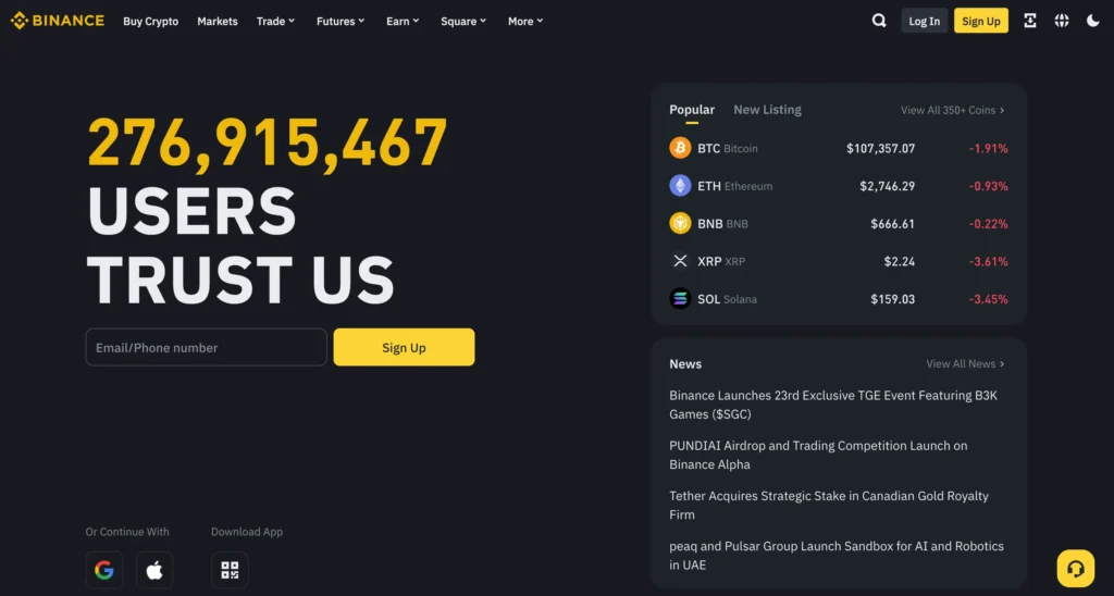 1. Binance : La meilleure bourse centralisée pour le Yield Farming