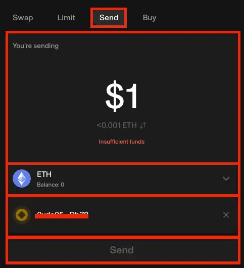 Step 1. Open the "Send" Tab and Enter the Details