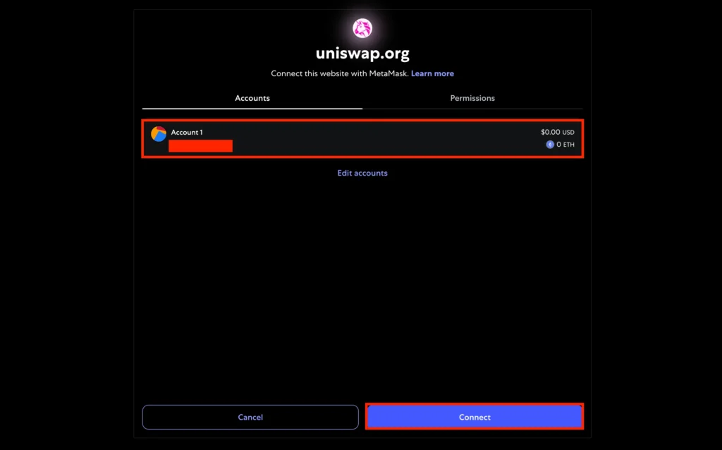 Step 2. Approve the Connection in MetaMask
