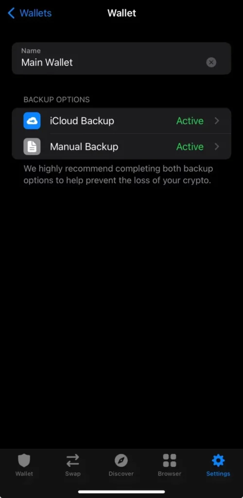 Step 4: Import the Secret Recovery Phrase