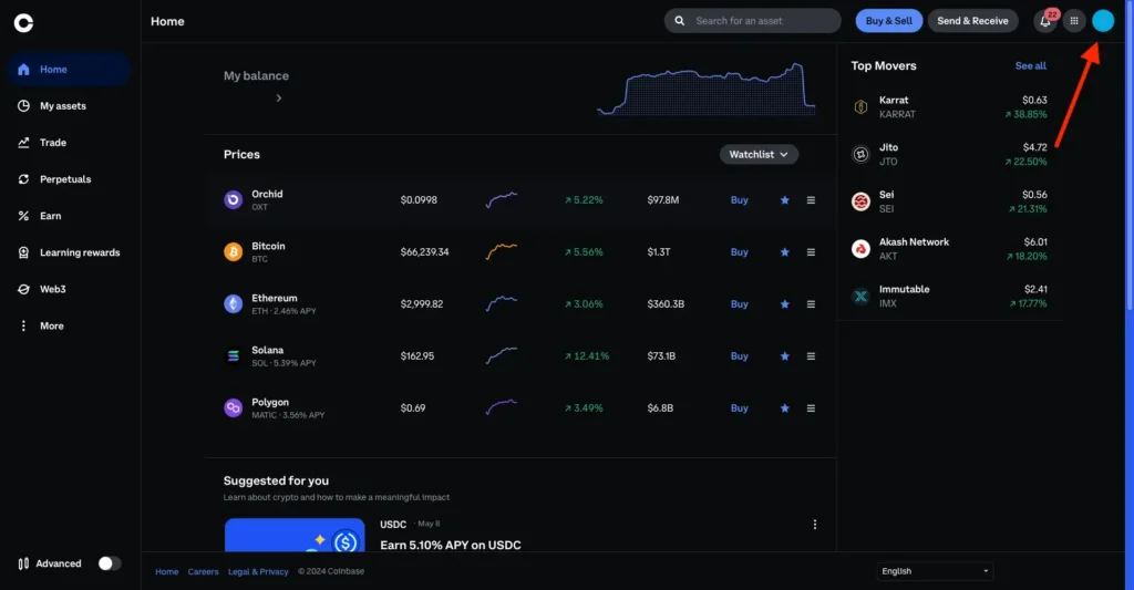 Step 2: Click the Profile Icon and Open Settings  