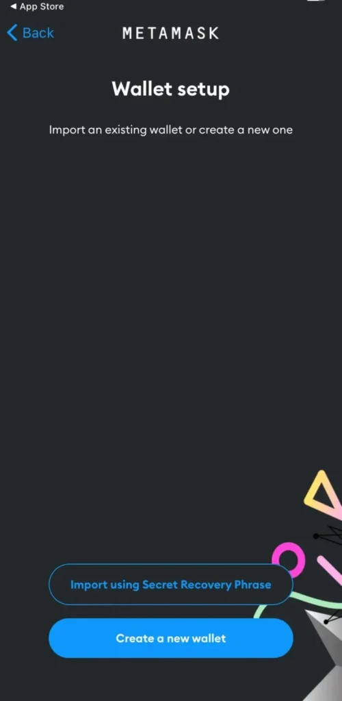 Step 3: Click on “Import Using Secret Recovery Phrase”