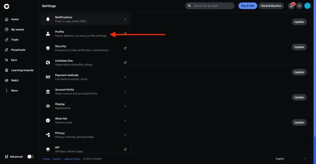 Step 3: Navigate to the “Profile” Tab  