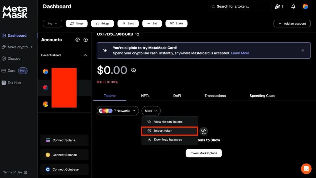 Step 4. Import Tokens