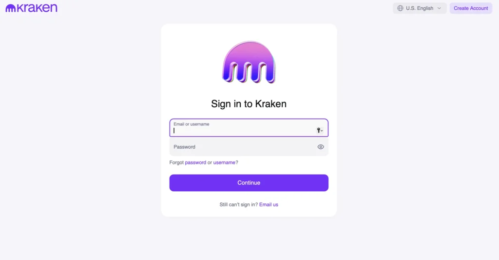 1. Log in to your verified Kraken account