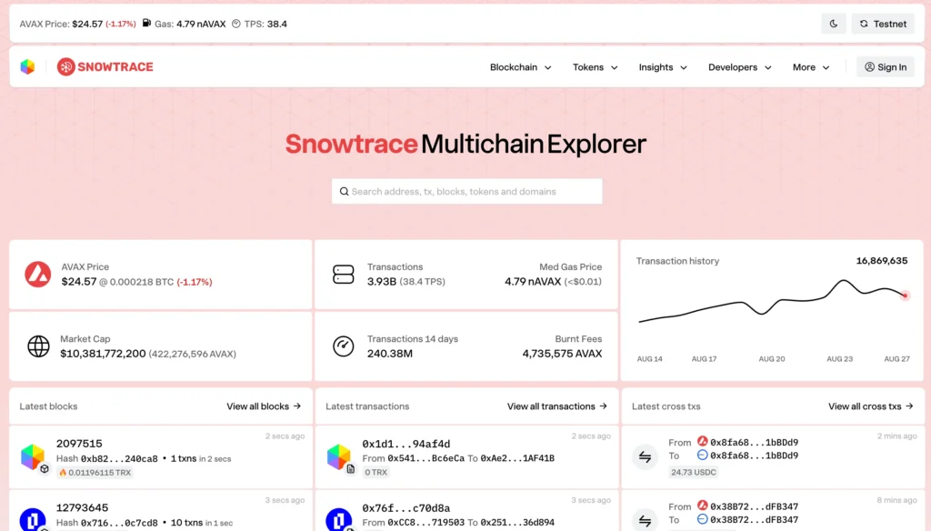 Paso1-Visita el sitio web de Snowtrace
