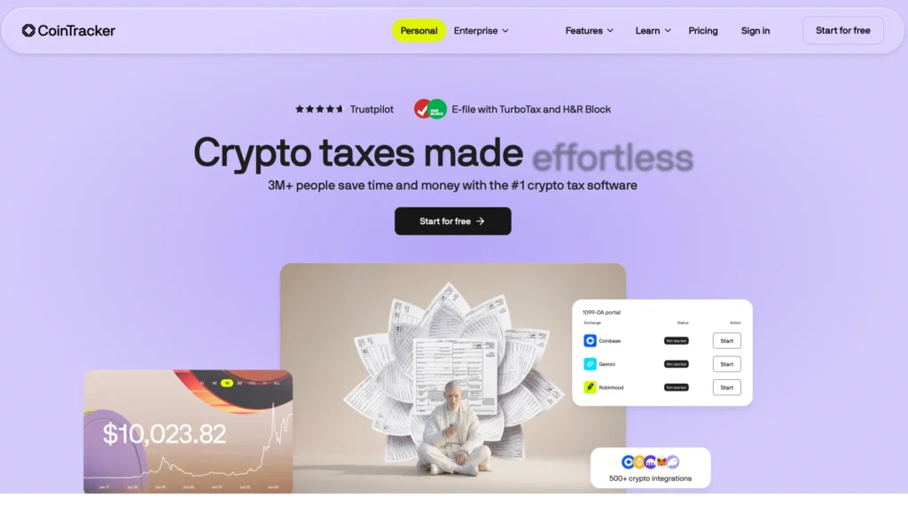 CoinTracker mejor aplicación de seguimiento de carteras de criptomonedas