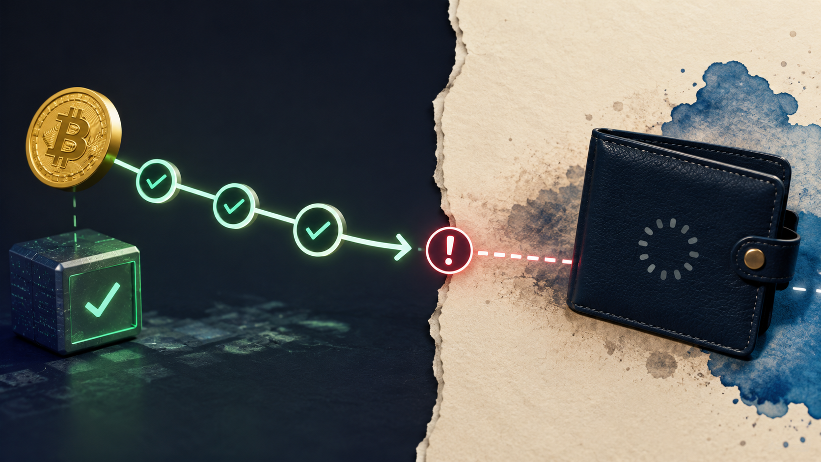 Confirmed crypto transfer pending account credit