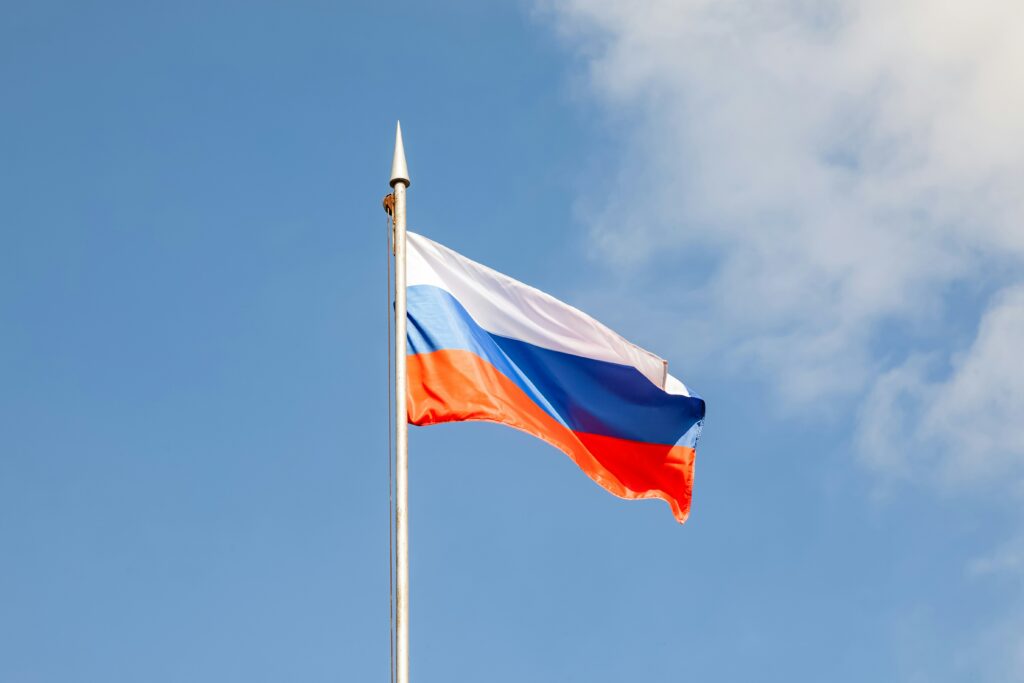 Russian flag representing russian crypto trading