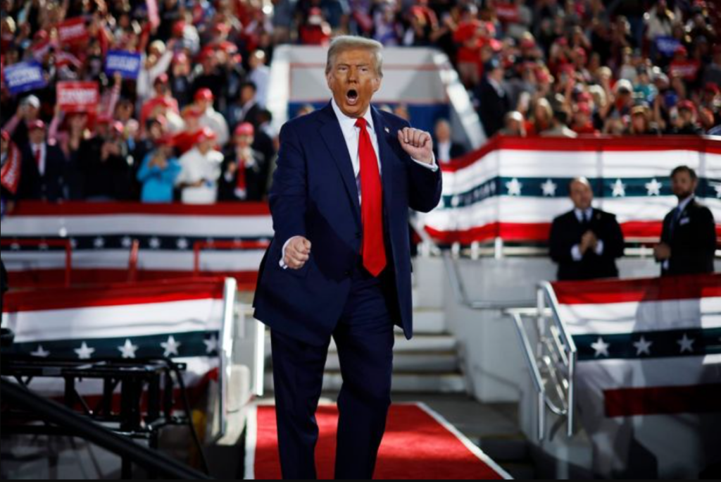 trump on stage