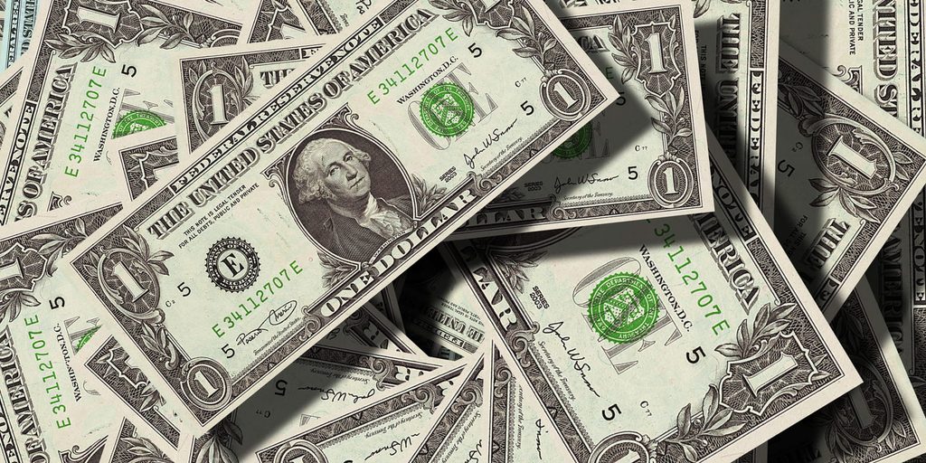 US Dollars on the table mixed USD 1