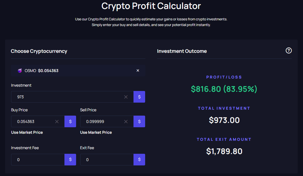 A hypothetical $973 investment in OSMO