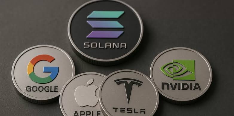tokenized stocks depicted as tokens