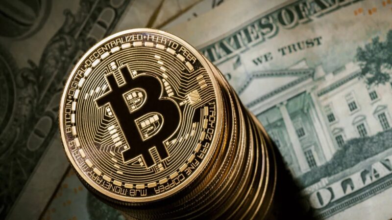 Bitcoin sitting on dollars